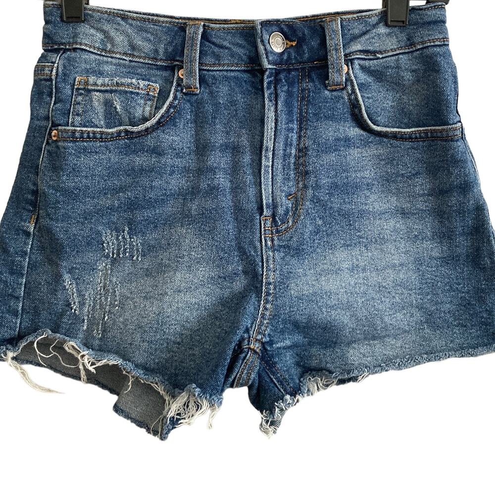Wild Fable Shorts Womens 0 Dark Wash Denim Stretch Hi Rise Mom